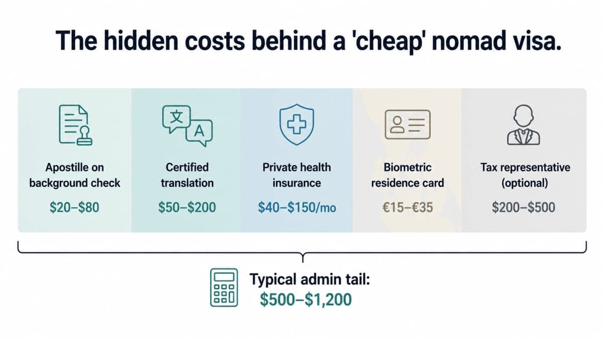 Hidden cost breakdown for a digital nomad visa application in 2026