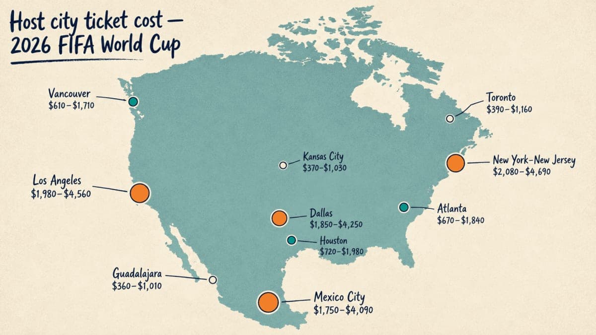 2026 FIFA World Cup host city ticket cost comparison across USA, Mexico, and Canada venues